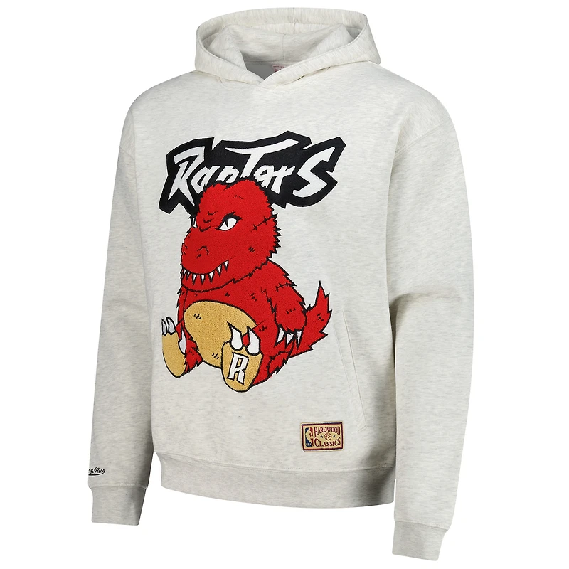 Sweat à capuche en peluche pour homme Mitchell & Ness Oatmeal Toronto Raptors