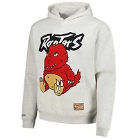 Sweat à capuche en peluche pour homme Mitchell & Ness Oatmeal Toronto Raptors