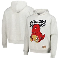 Sweat à capuche en peluche pour homme Mitchell & Ness Oatmeal Toronto Raptors