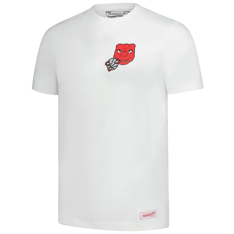 T-shirt en peluche blanc pour homme Mitchell & Ness Toronto Raptors