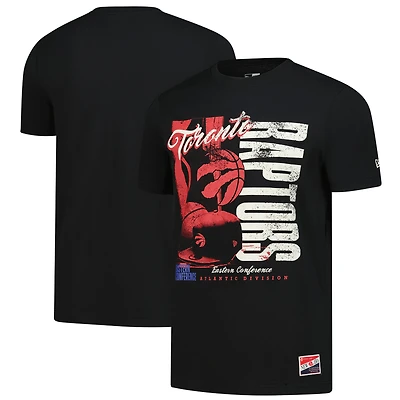 T-shirt New Era noir Toronto Raptors Distressed Throwback Vintage Color Pack pour homme