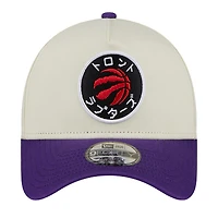 Men's New Era  Cream Toronto Raptors Hyperfly A-Frame 9FORTY Adjustable Hat