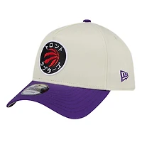 Men's New Era  Cream Toronto Raptors Hyperfly A-Frame 9FORTY Adjustable Hat
