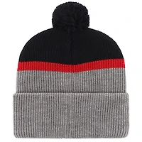 Men's '47 Black/Gray Toronto Raptors Split Shadow Cuffed Knit Hat with Pom
