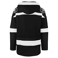Men's '47 Black Toronto Raptors Ice Lace-Up Pullover Hoodie
