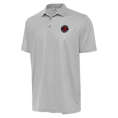 Men's Antigua Gray/White Toronto Raptors Rings Polo