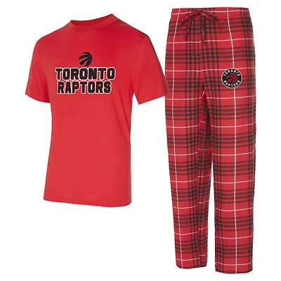 Men's Concepts Sport  Red/Black Toronto Raptors Vector Top & Flannel Pants Sleep Set