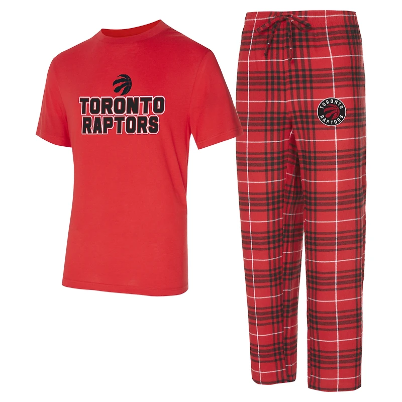 Men's Concepts Sport Red/Black Toronto Raptors Vector Top & Flannel Pants Sleep Set