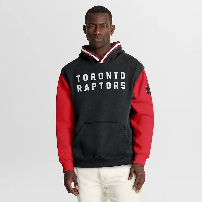 Sweat à capuche Fanatics noir/rouge Toronto Raptors Half Court Shot Clock Fastbreak pour homme