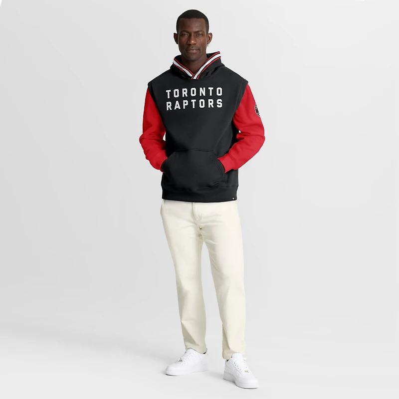 Men's Fanatics Black/Red Toronto Raptors Half Court Shot Clock Fastbreak Hoodie
