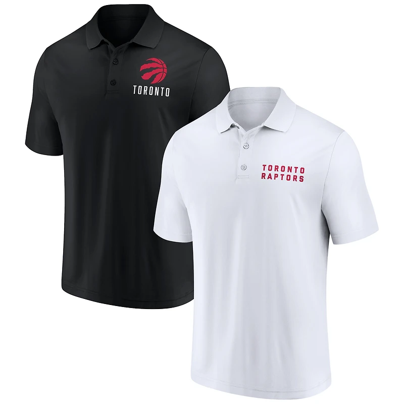 Ensemble polo Fanatics noir et blanc Toronto Raptors Lockup pour homme