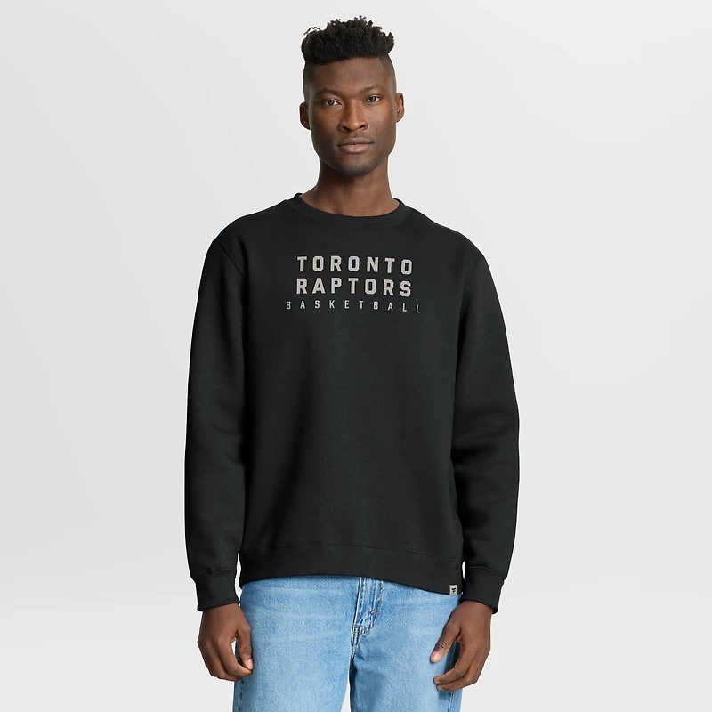 Men's Fanatics Black Toronto Raptors Crossover Collection Defensive Rotation Drill Premium Pullover Sweatshirt