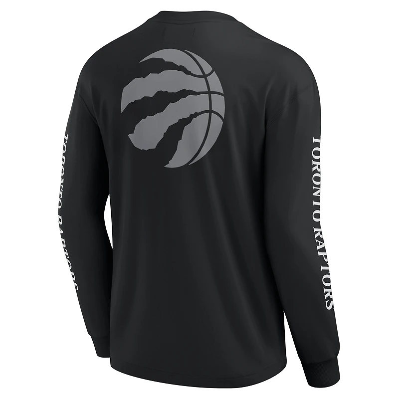 T-shirt à manches longues noir Toronto Raptors Elements Strive pour hommes