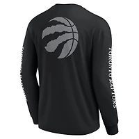 T-shirt à manches longues noir Toronto Raptors Elements Strive pour hommes