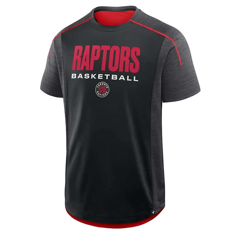 T-shirt d'entraînement de passe entrante Fanatics noir pour hommes des Toronto Raptors