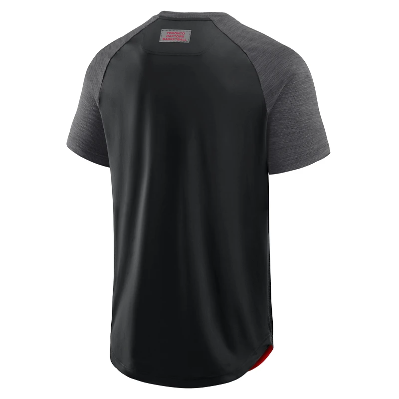 T-shirt d'entraînement de passe entrante Fanatics noir pour hommes des Toronto Raptors