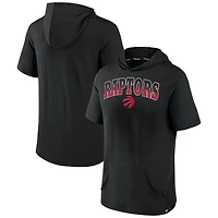 Men's Fanatics Black Toronto Raptors Logo Shot - Short Sleeve Pullover Hoodie