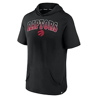 Men's Fanatics Black Toronto Raptors Logo Shot - Short Sleeve Pullover Hoodie