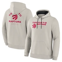 Men's Fanatics Off White Toronto Raptors Crossover Collection Blocked Shot Premium Pullover Hoodie