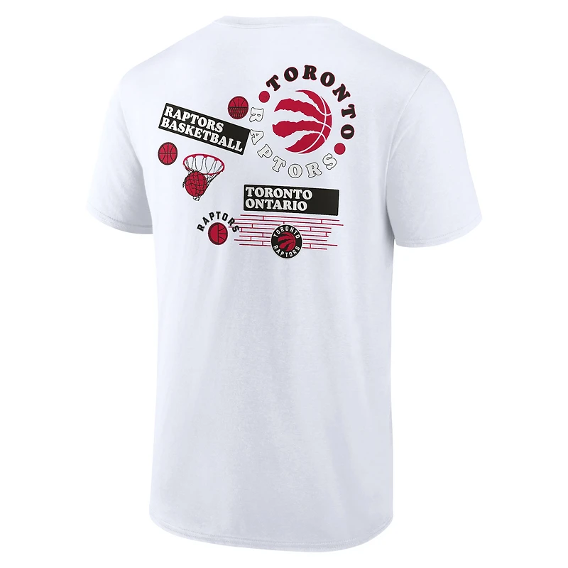 Fanatics pour hommes, blanc, Toronto Raptors Street Collective - T-shirt