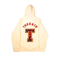 Chandail à capuchon glissière pleine longueur FISLL Toronto Raptors crème pour hommes