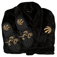 V118261 RAPTRS BLACK GOLD ISL HO23 NBA GEL SLIDE & ROBE ENSEMBLE CADEAU BEDUNICMC