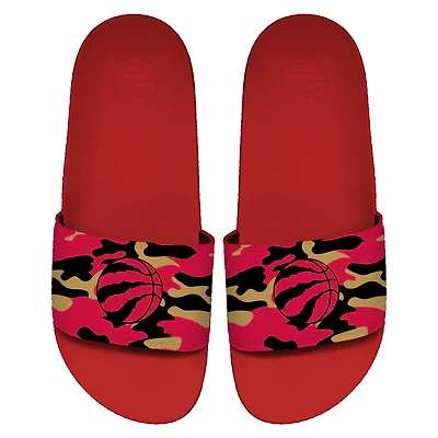 Sandales à enfiler rouges ISlide Toronto Raptors Camo Motto pour hommes