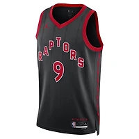 Maillot Jordan Brand RJ Barrett noir pour homme, réplique Swingman des Toronto Raptors - Édition Statement
