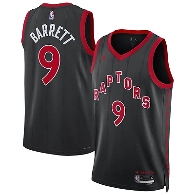 Maillot Jordan Brand RJ Barrett noir pour homme, réplique Swingman des Toronto Raptors - Édition Statement