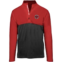 Men's Levelwear Red/Charcoal Toronto Raptors Pursue - Quarter-Zip Top