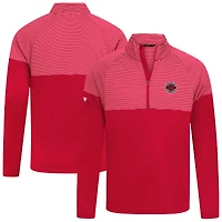 Men's Levelwear Red Toronto Raptors Classic Stripes Quarter-Zip Top