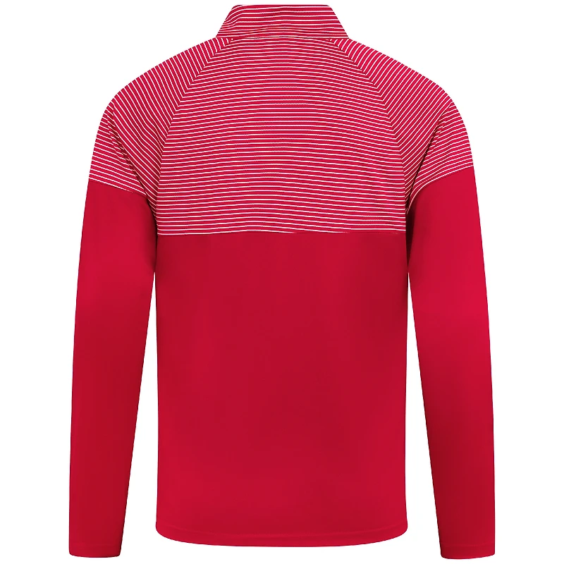 Men's Levelwear Red Toronto Raptors Classic Stripes Quarter-Zip Top