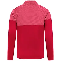 Men's Levelwear Red Toronto Raptors Classic Stripes Quarter-Zip Top