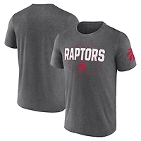T-shirt d'entraînement pour homme avec logo Athletic Heather Charcoal des Toronto Raptors