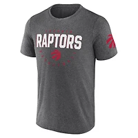 T-shirt d'entraînement pour homme avec logo Athletic Heather Charcoal des Toronto Raptors