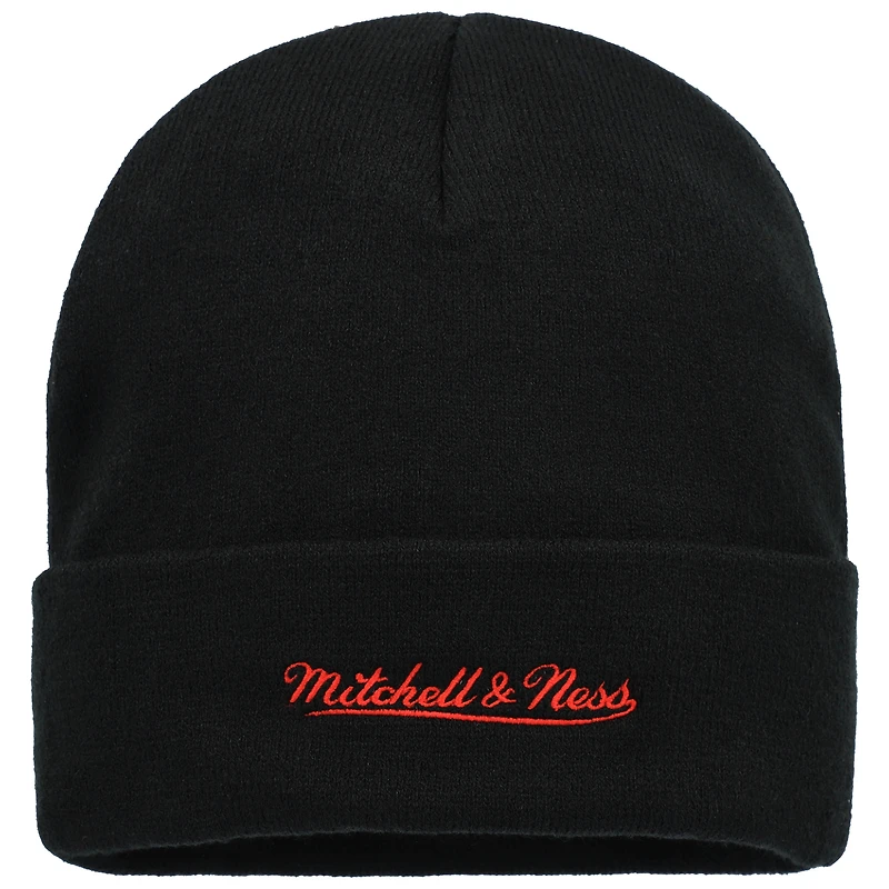 Men's Mitchell & Ness  Black Toronto Raptors Glitch Cuffed Knit Hat