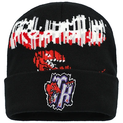 Men's Mitchell & Ness  Black Toronto Raptors Glitch Cuffed Knit Hat