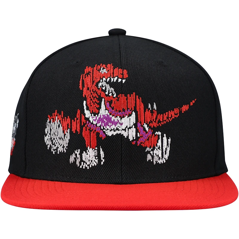 Men's Mitchell & Ness Black Toronto Raptors Glitch Snapback Hat