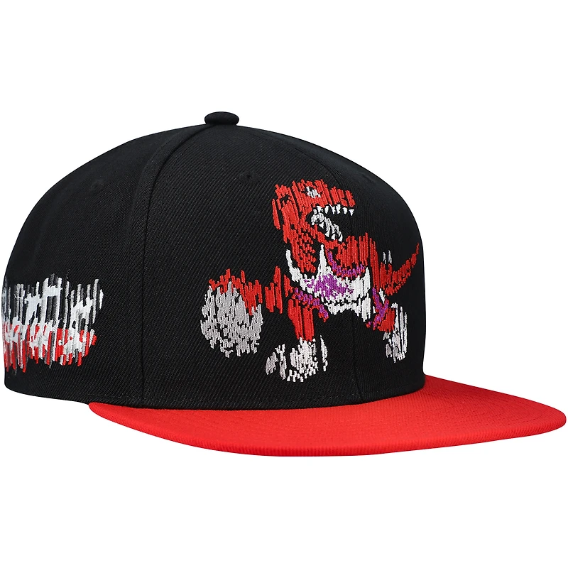 Men's Mitchell & Ness Black Toronto Raptors Glitch Snapback Hat