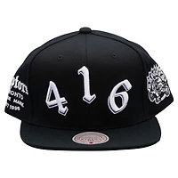 Casquette snapback noire pour homme Mitchell & Ness Toronto Raptors Hello Darkness Area Code