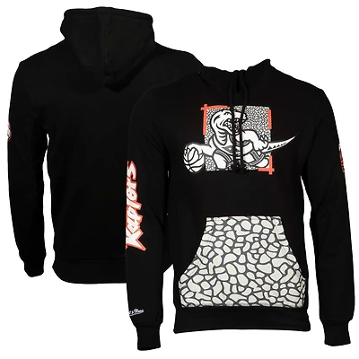 Sweat à capuche Mitchell & Ness noir Toronto Raptors pour homme