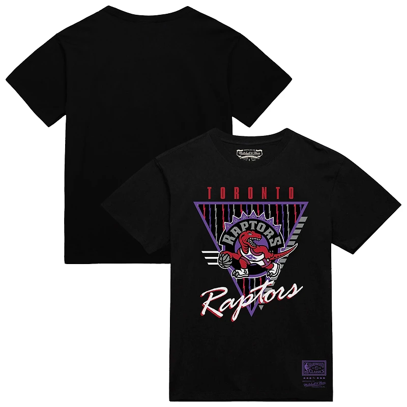T-shirt noir à trois logos Mitchell & Ness pour homme, collection mondiale des Raptors de Toronto