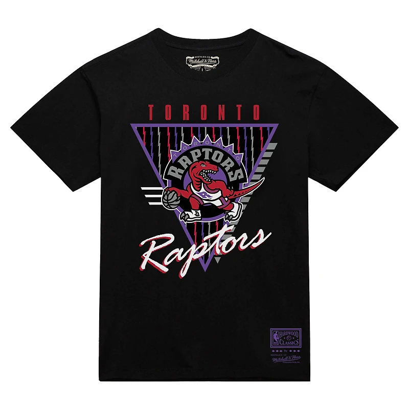 T-shirt noir à trois logos Mitchell & Ness pour homme, collection mondiale des Raptors de Toronto