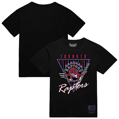 T-shirt noir à trois logos Mitchell & Ness pour homme, collection mondiale des Raptors de Toronto