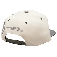 Men's Mitchell & Ness Cream Toronto Raptors Tape Snapback Hat