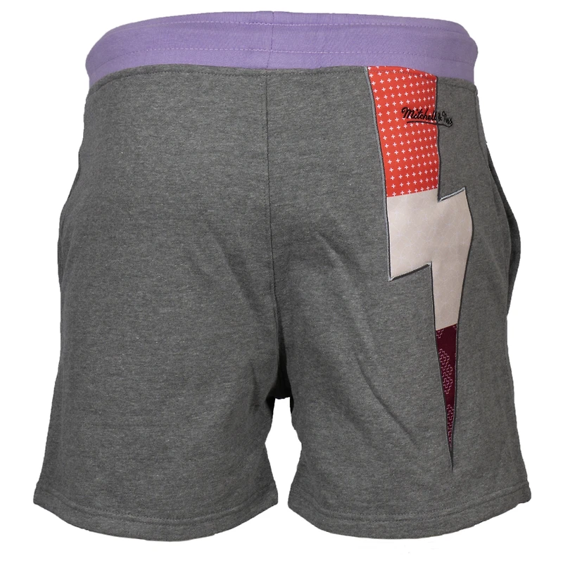 Men's Mitchell & Ness Heather Gray Toronto Raptors Bandana Paisley Bolt Shorts