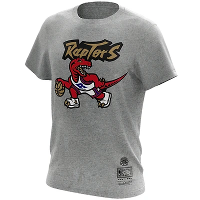 T-shirt à enfiler Mitchell & Ness Heather Gray Toronto Raptors pour homme - Gold Dribble