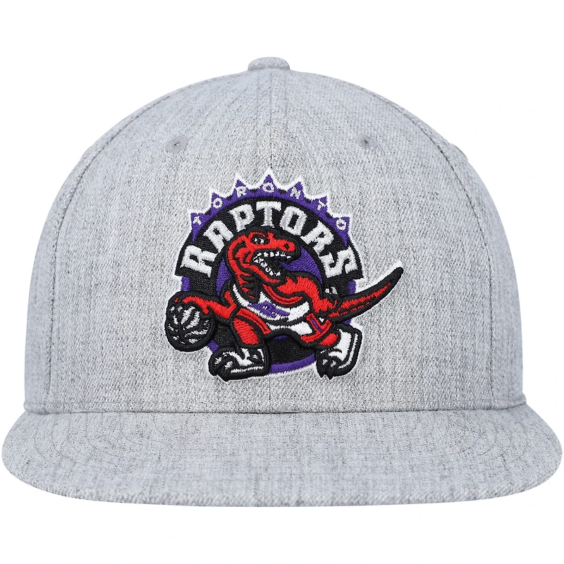 Casquette Snapback Hardwood Classics 2.0 des Raptors de Toronto Heather Grey de Mitchell & Ness pour homme