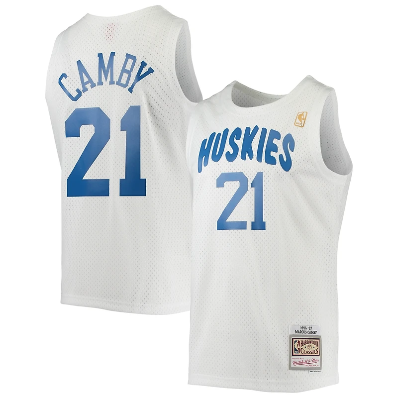 Maillot Swingman Mitchell & Ness Marcus Camby blanc des Raptors de Toronto 1996/97 pour hommes