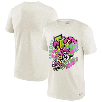 Men's Mitchell & Ness Oatmeal Toronto Raptors Party Mix T-Shirt